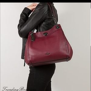 Coach Eddie Turnlock Burgundy Purse and Wallet